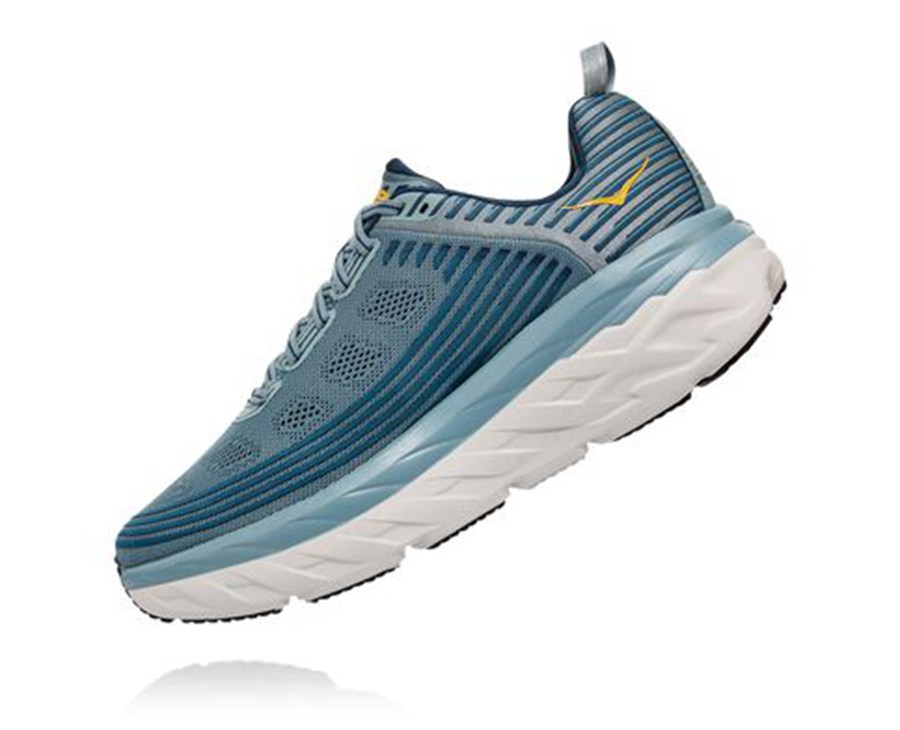 Running Shoes Mens - Hoka One One Bondi 6 - Blue - VLABWTF-32